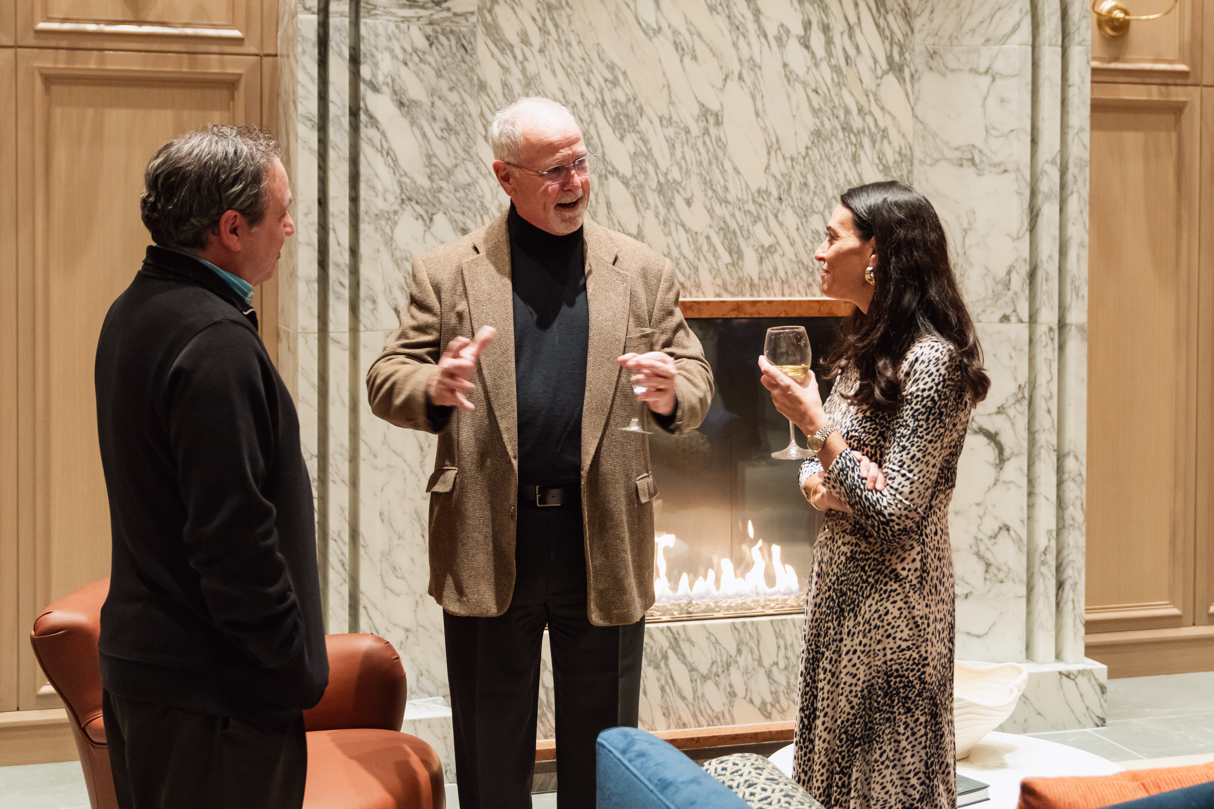 Guests mingle amidst stately surroundings at Inspir Embassy Row Grand Opening event